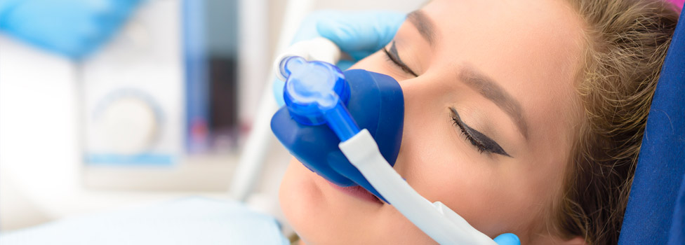 Woman with Nitrous Oxide mask